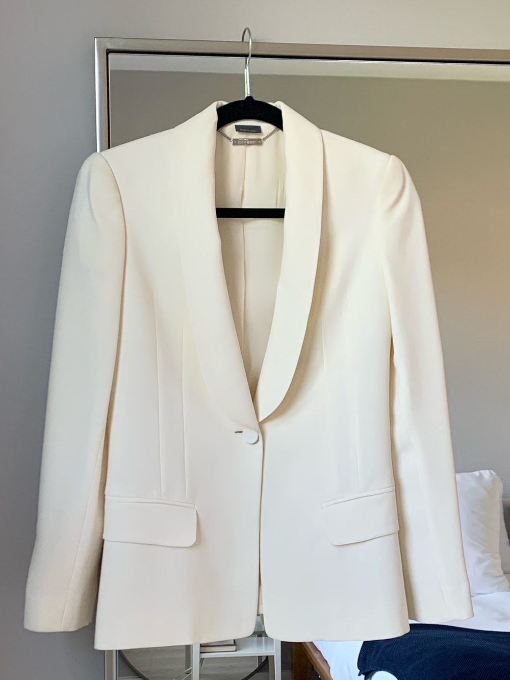 Alexander McQueen Shawl Lapel Single Button Cream Jacket Size 38 IT